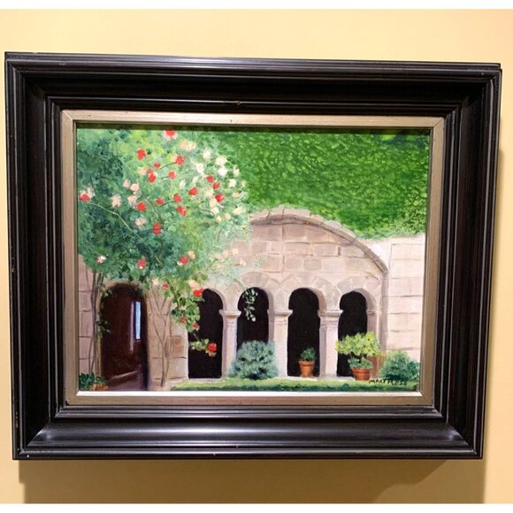 Original Oil Painting Framed & Matted Of Van Gogh's Hospital France By Mary Ples - Picture 2 of 11